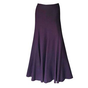 NWC Dries Van Noten Dark Plum/Burgundy Wool Maxi  Skirt.